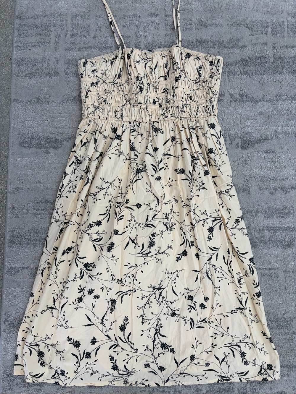 Abound Cream Sundress with Black Floral Print